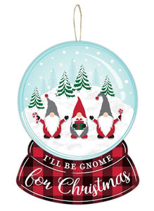 12"H x 9"L Gnome For Christmas Snow Globe, Robins Egg/Black/Red/White/Grey  WS1