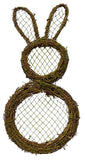 19.5"H x 9.5"W Flocked Grapevine Rabbit, Brown/Green  SU36