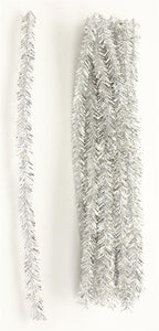 12" Pencil PVC Stem, 25pc/Bag Metallic Silver  WJ