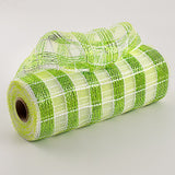 10"x10yd Metallic Check Mesh, Apple Green/White  SU35B