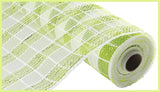 10"x10yd Metallic Check Mesh, Apple Green/White  SU35B