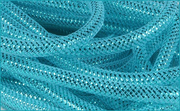 8mmx30yd Deco Flex Tubing, Turquoise w/Turquoise Metallic  WL