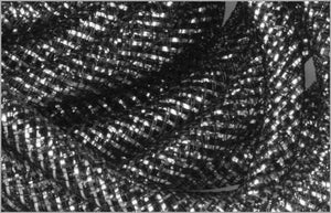 8mmx30yd Deco Flex Tubing, Black w/Laser Silver Metallic  WL