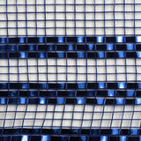 10"x10yd Border Stripe Metallic Mesh, Navy w/Royal Blue Foil  SU35