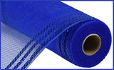 10"x10yd Border Stripe Metallic Mesh, Royal Blue W/Royal Blue Foil  SU35