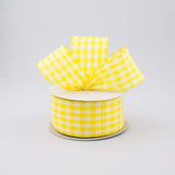 1.5"x10yd Gingham Check, Golden Yellow/White  MA21