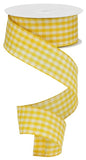 1.5"x10yd Primitive Gingham Check, Mustard/Ivory  FF37