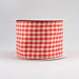 2.5"x10yd Primitive Gingham Check, Red/Beige  B84