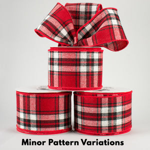 2.5"x10yd Woven Plaid, Red/Black/White  O2