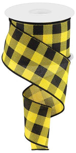 2.5"x10yd Plaid Check On Royal, Sun Yellow/Black  OC22