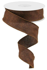 1.5"x10yd Fuzzy Royal Burlap, Chocolate  M49