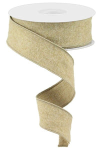 1.5"x10yd Fuzzy Royal Burlap, Tan  M49