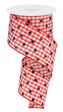 2.5"x10yd Polka Dot Gingham, Red/White/Black  BT7