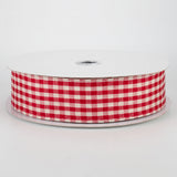 1.5"x50yd Primitive Gingham Check, Red/Beige  WL50