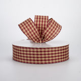 1.5"x50yd Primitive Gingham Check, Red/Tan  WL50