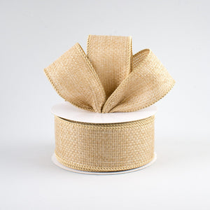 1.5"X10yd Cross Royal Burlap, Beige - KRINGLE DESIGNS