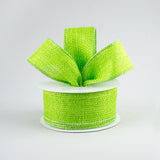 1.5"X10yd Cross Royal Burlap, Lime - KRINGLE DESIGNS