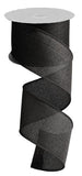2.5"x10yd Cross Royal Burlap, Black  B29 - KRINGLE DESIGNS