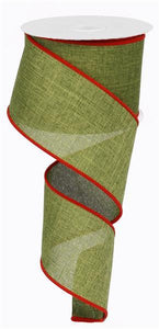 2.5"x10yd Royal Burlap, Moss Green/Red  1A