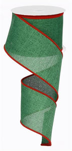 2.5"x10yd Royal Burlap, Emerald Green/Red  FF78