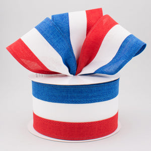2.5"x10yd 3 Color 3 In 1 Royal Burlap, Red/White/Blue  MY61
