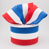 2.5"x10yd 3 Color 3 In 1 Royal Burlap, Red/White/Blue  MY61