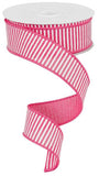 1.5"X10yd Horizontal Stripes On Royal, Hot Pink/White - KRINGLE DESIGNS