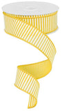 1.5"X10yd Horizontal Stripes On Royal, Yellow/White - KRINGLE DESIGNS