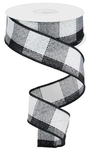 1.5"x10yd Woven Check, Black/White  MA82