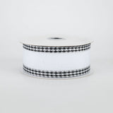 1.5"x10yd Royal Burlap Gingham Edge, White/Black  B77