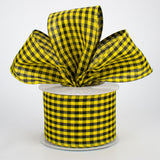 2.5"x10yd Woven Gingham Check, Yellow/Black  FF9