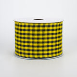 2.5"x10yd Woven Gingham Check, Yellow/Black  FF9