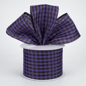 2.5"x10yd Woven Gingham Check, Purple/Black  B5