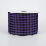 2.5"x10yd Woven Gingham Check, Purple/Black  B5