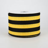 2.5"x10yd Vertical Stripe On Cross Royal Burlap, Sun Yellow/Black  MA86