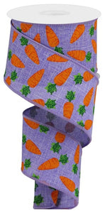 2.5"x10yd Carrots On Royal, Lavender/Orange/Green  B5