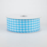 1.5"x10yd Glitter On Woven Gingham Check, Blue/White  M24