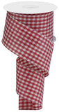 2.5"x10yd Glitter On Woven Gingham Check, Red/White  M23