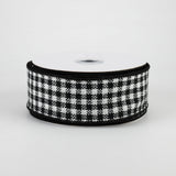 1.5"X10yd Woven Mini Check, Black/White  J21