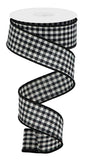 1.5"X10yd Woven Mini Check, Black/White  J21
