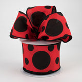 2.5"x10yd Giant Three Size Dots, Red/Black  MA90 OB4