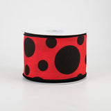2.5"x10yd Giant Three Size Dots, Red/Black  MA90 OB4