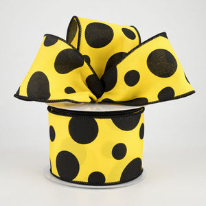 2.5"x10yd Giant Three Size Dots, Yellow/Black  OB7