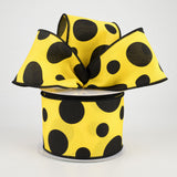 2.5"x10yd Giant Three Size Dots, Yellow/Black  OB7