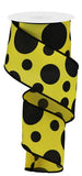 2.5"x10yd Giant Three Size Dots, Yellow/Black  OB7