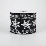 2.5"x10yd Snowflakes On Check, Black/White  OC31