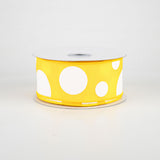 1.5"x10yd Giant Three Size Dots, Yellow/White  MA39