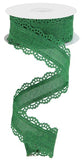 1.5"x10yd Royal Burlap Scalloped Edge, Emerald Green  JY16