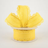 1.5"x10yd Royal Burlap Scalloped Edge, Yellow  BT6