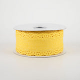 1.5"x10yd Royal Burlap Scalloped Edge, Yellow  BT6